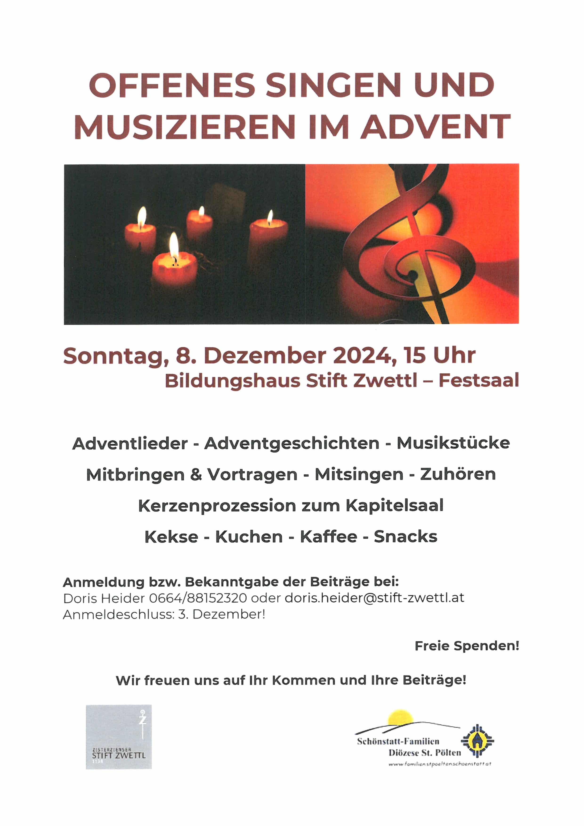 OFFENES SINGEN UND MUSIZIEREN IM ADVENT