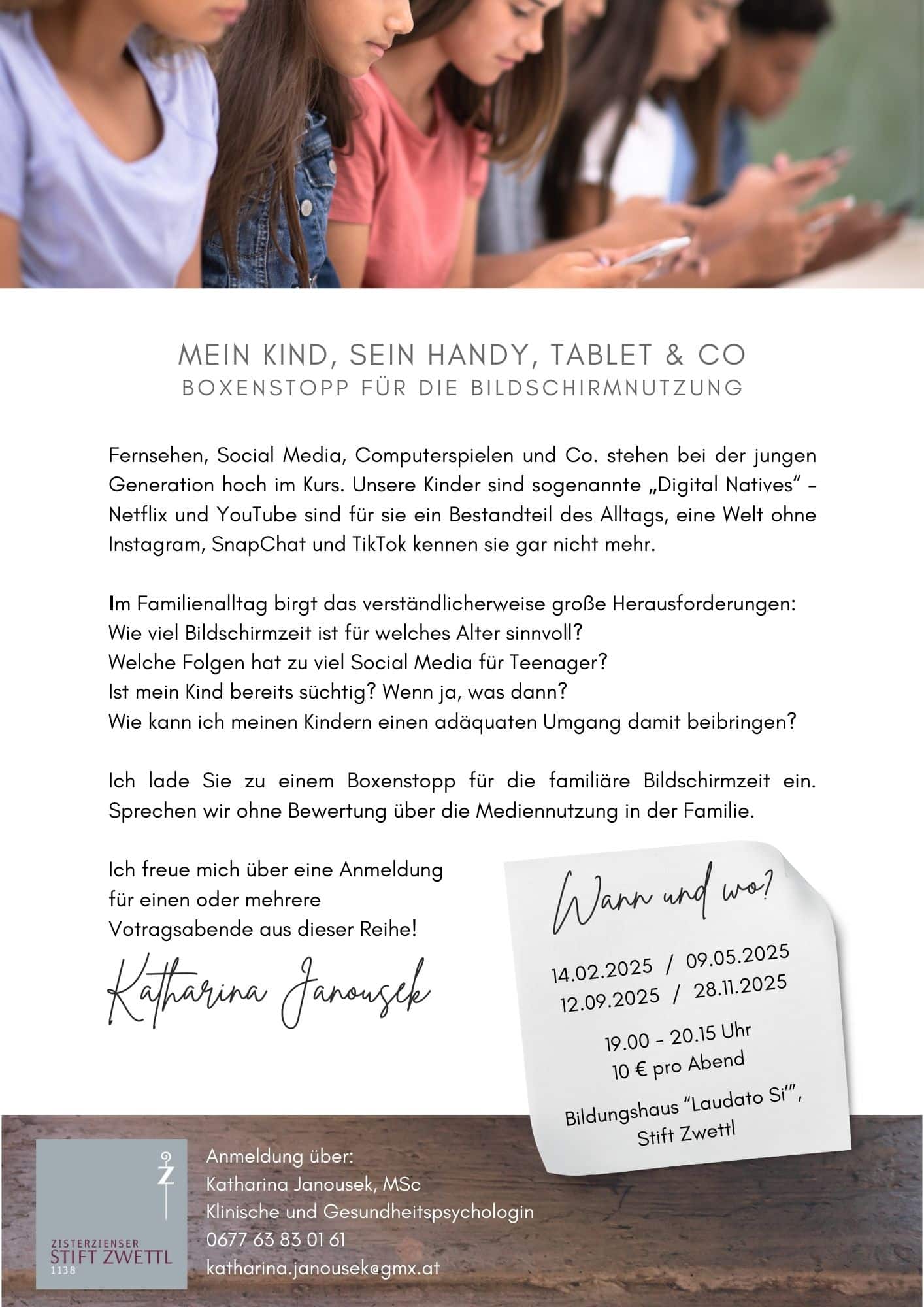 Mein Kind, sein Handy, Tablet & Co. Boxenstopp für die Bildschirmnutzung